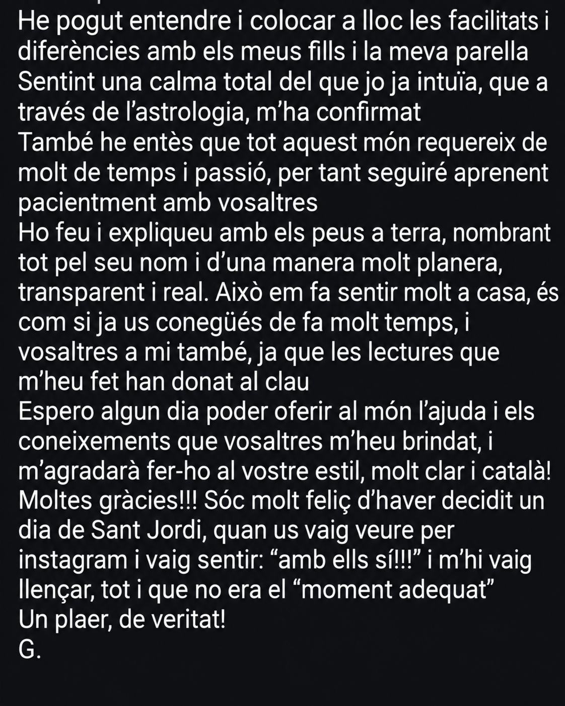 Testimoni d'una membre de L'Espiral