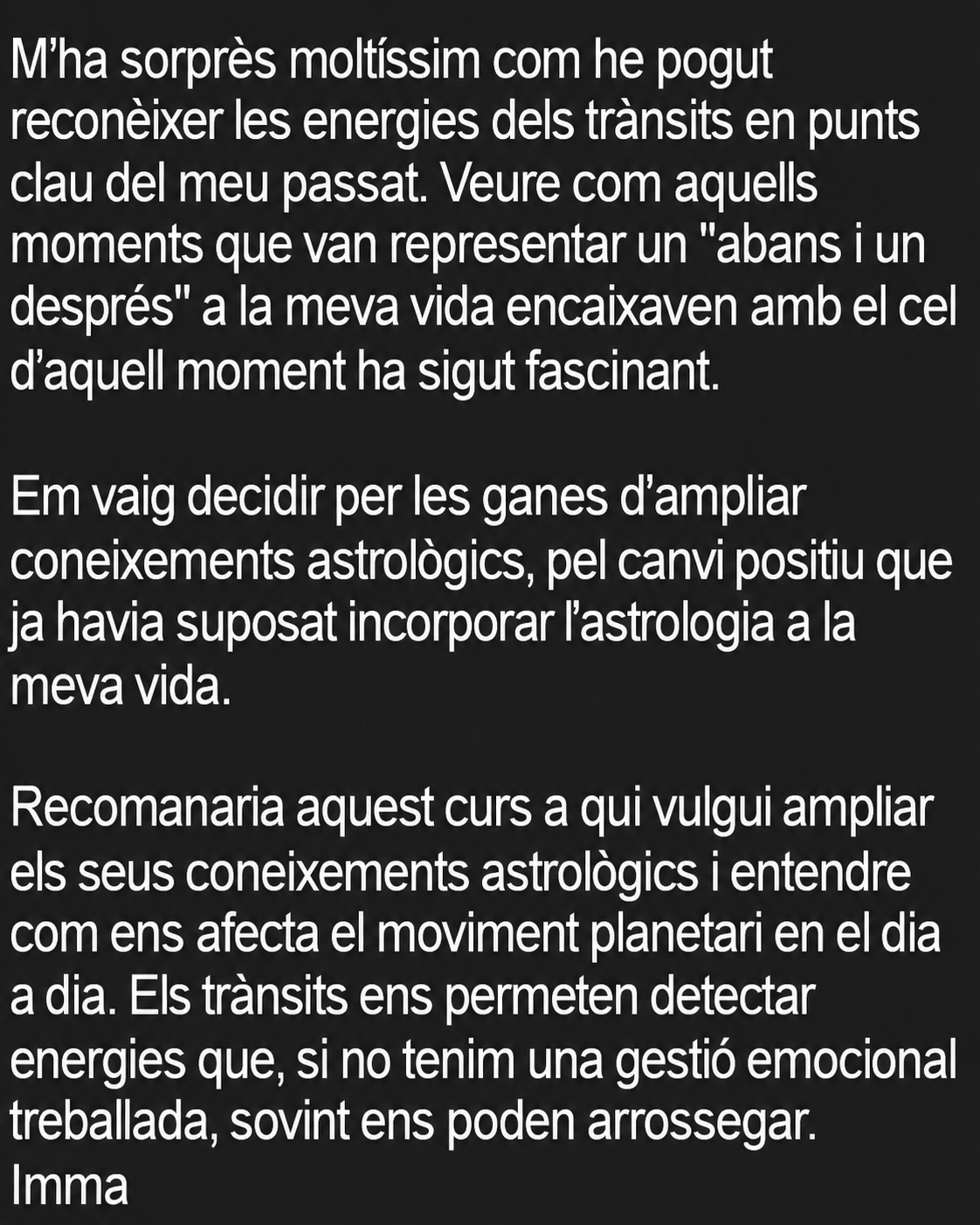 Testimoni d'una membre de L'Espiral