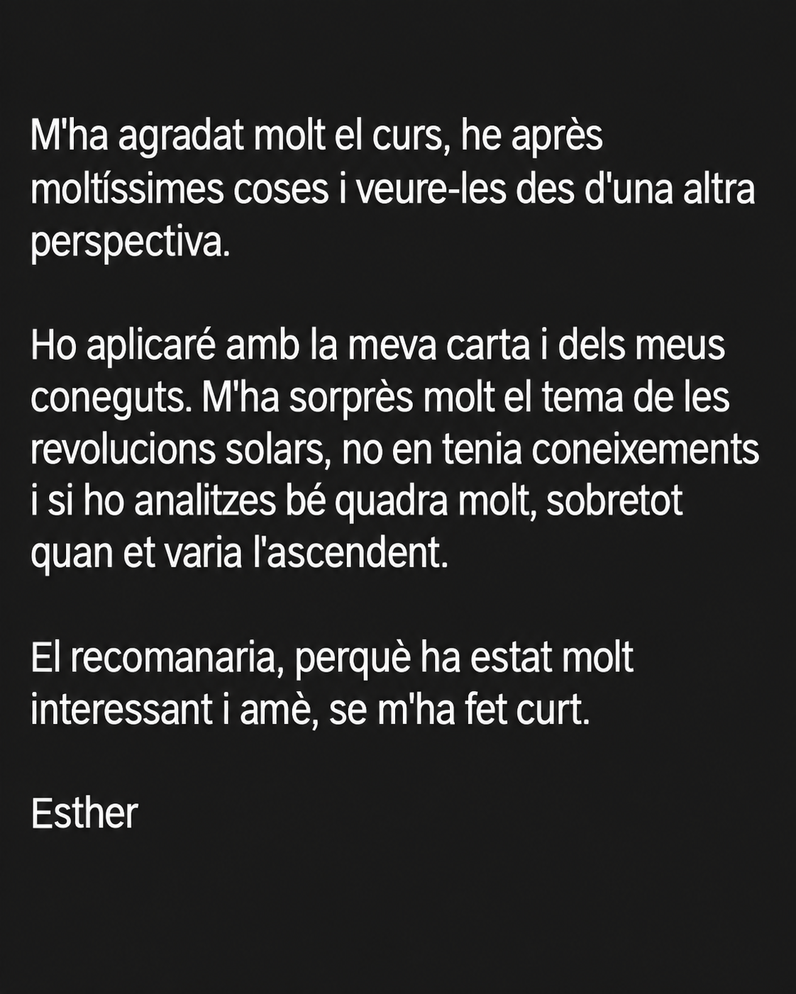 Testimoni d'una membre de L'Espiral